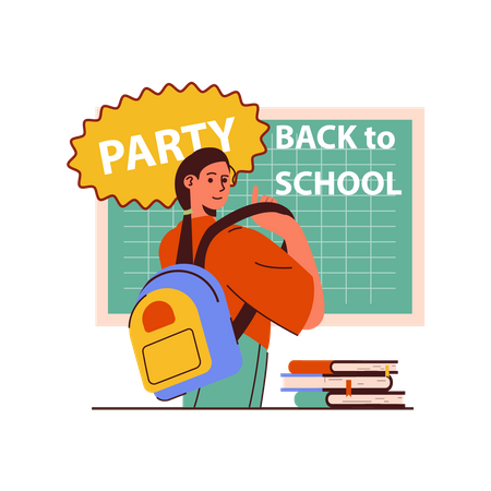Back To School party  Illustration