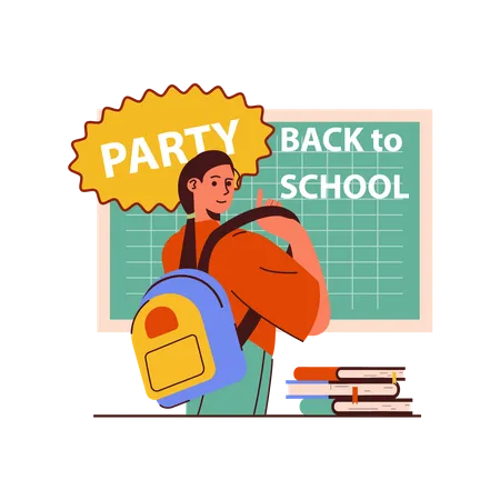 Back To School party  Illustration