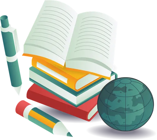 Back to school with textbooks  Illustration