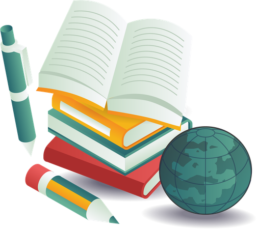 Back to school with textbooks  Illustration