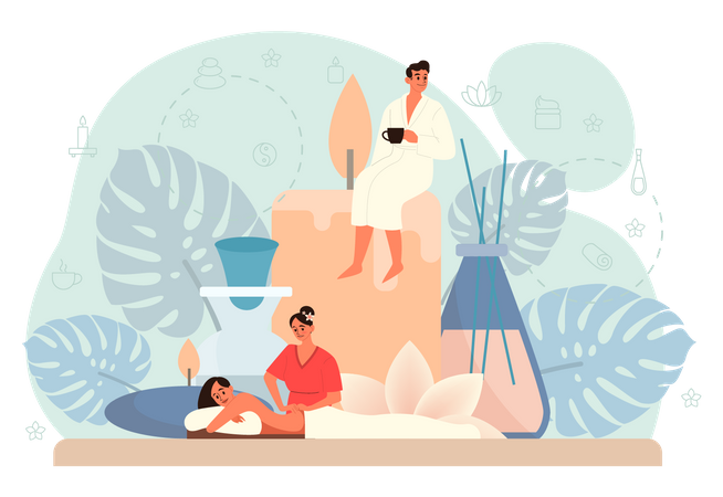 Back treatment and relaxation Illustration