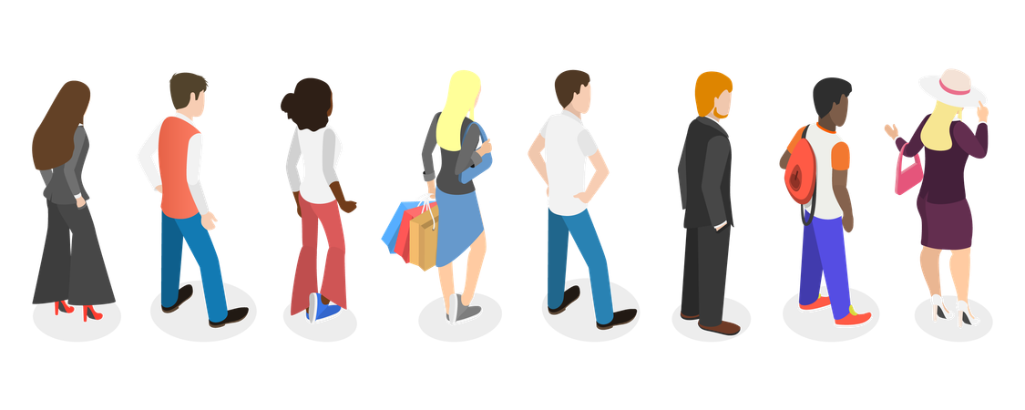 Back View of People  Illustration