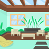 house garden illustration