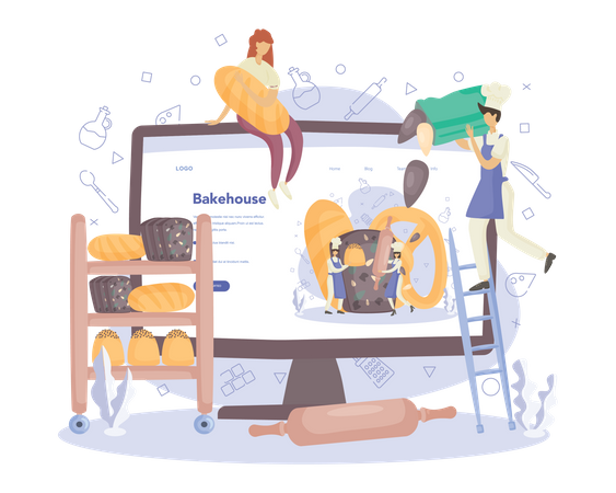 Bäckerei Online-Service  Illustration