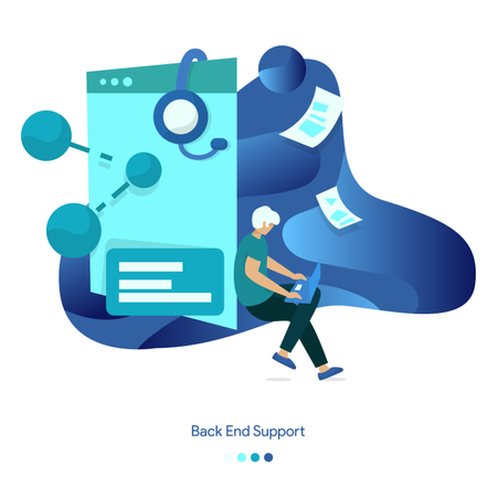 Background Illustrations of Back End Support  Illustration