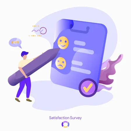 Background Illustrations of Satisfaction Survey Illustration