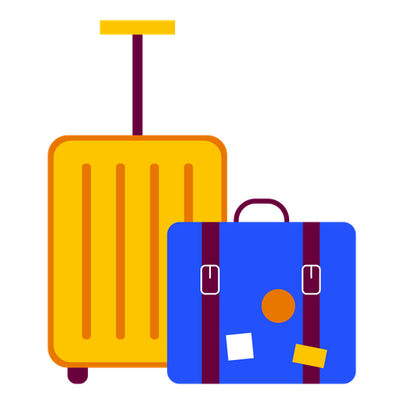 Backpack and luggage  Illustration