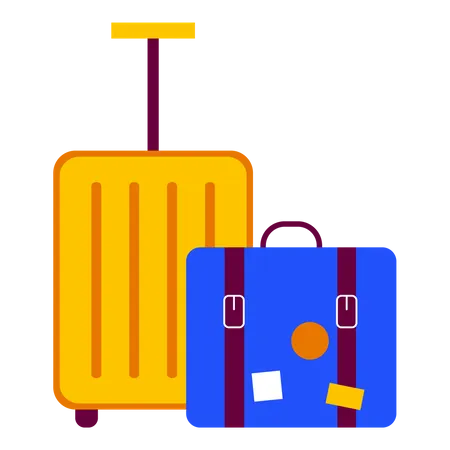 Backpack and luggage  Illustration