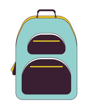 Backpack Travel Flat Line Color Isolated Vector Object Tourism And Backpacking Schoolbag Editable Clip Art Image On White Background Simple Outline Cartoon Spot Illustration For Web Design Illustration
