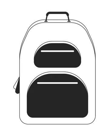 Backpack Travel Flat Monochrome Isolated Vector Object Tourism And Backpacking Schoolbag Editable Black And White Line Art Drawing Simple Outline Spot Illustration For Web Graphic Design Illustration