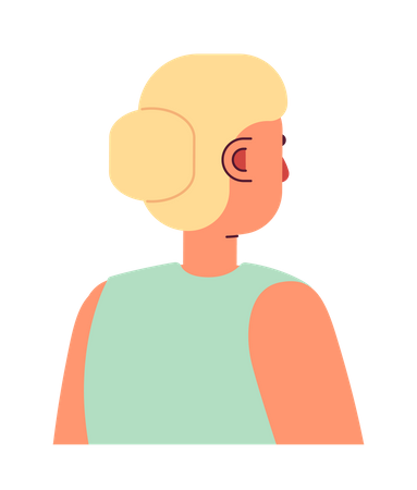 Backside blonde woman with bun hairstyle  Illustration