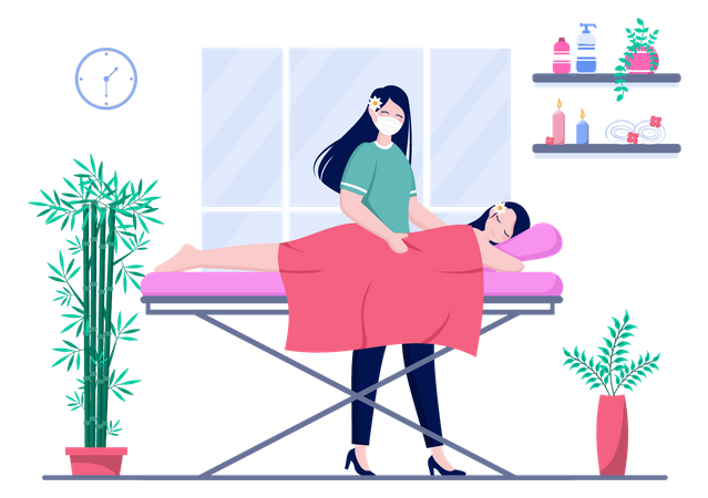 Backside Massage  Illustration