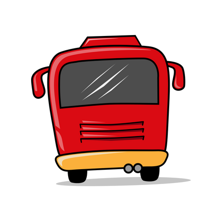 Backside of Bus Illustration