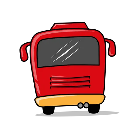 Backside of Bus Illustration