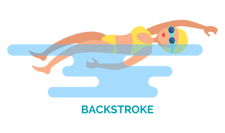 Backstroke Swimmer Illustration