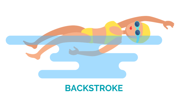 Backstroke Swimmer  Illustration