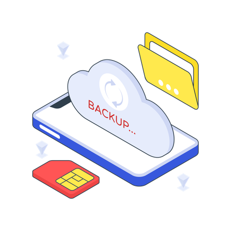 Backup de dados na nuvem  Ilustração