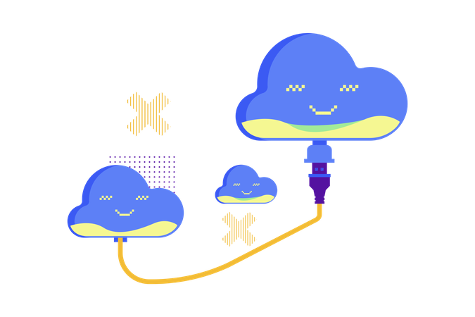 Backup de nuvem para nuvem  Ilustração
