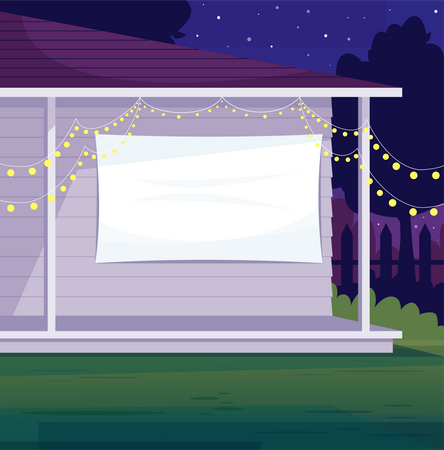 Backyard home cinema Illustration