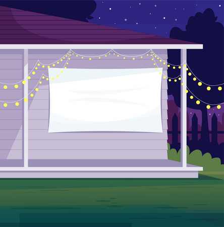 Backyard home cinema  Illustration