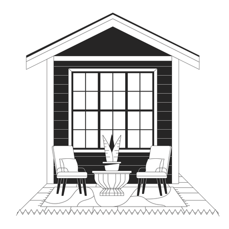 Backyard patio furniture  Illustration