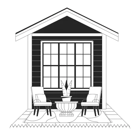 Backyard patio furniture  Illustration