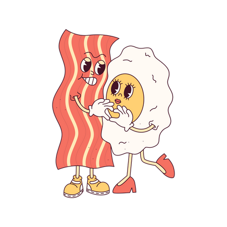 Bacon And Eggs Show Heart  Illustration