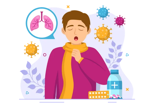 Bacterial Respiratory Infection  Illustration