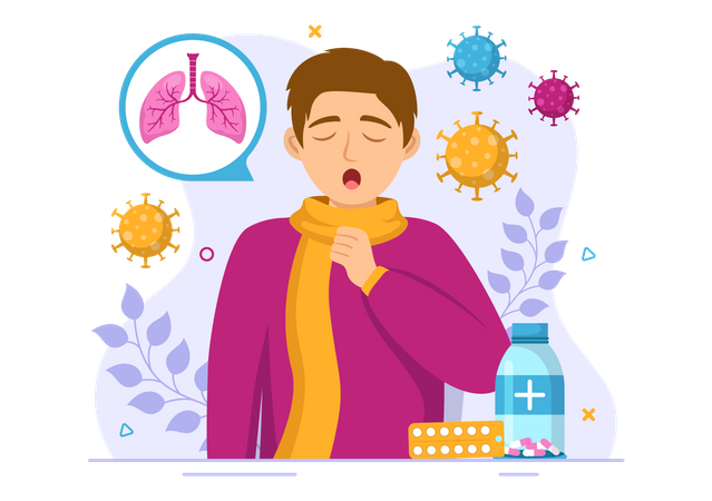 Bacterial Respiratory Infection  Illustration