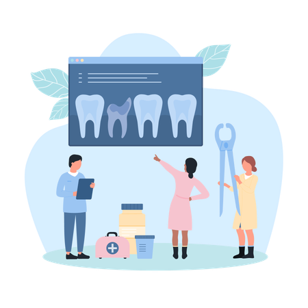 Bad tooth removal in dentistry  Illustration