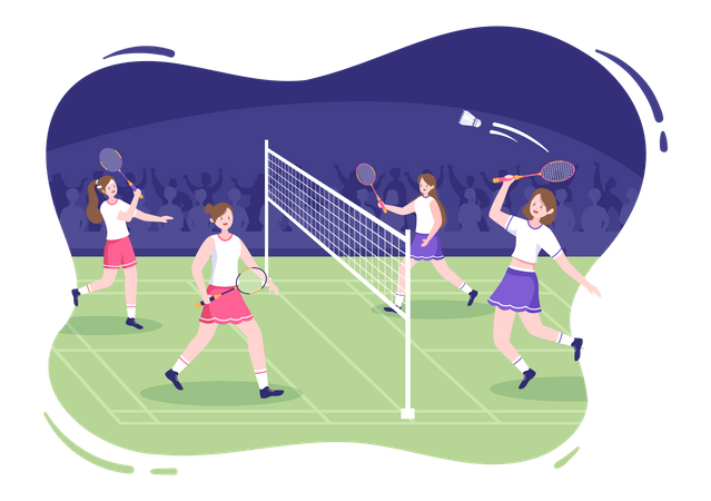 Badminton Competition Illustration