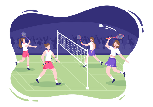 Badminton Competition  Illustration