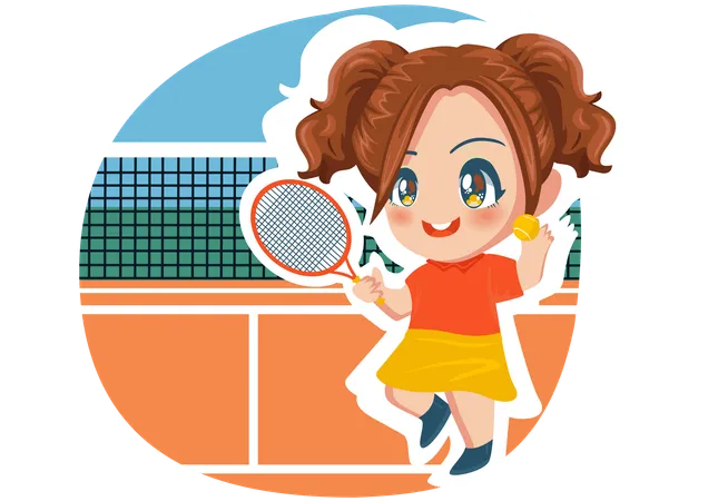 Fille de badminton  Illustration