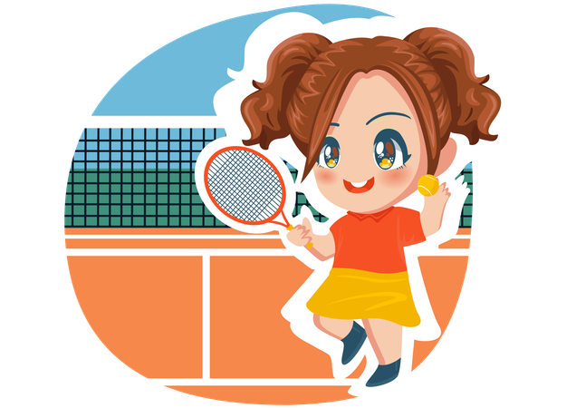 Badminton Girl  Illustration