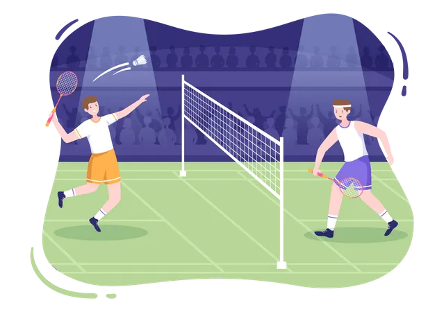 Badminton Match  Illustration