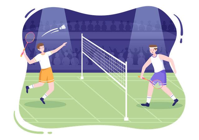 Badminton Match  Illustration