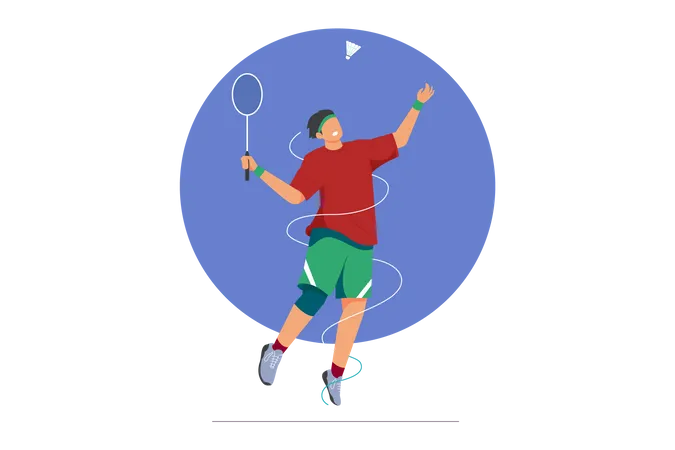 Badminton Player  Illustration