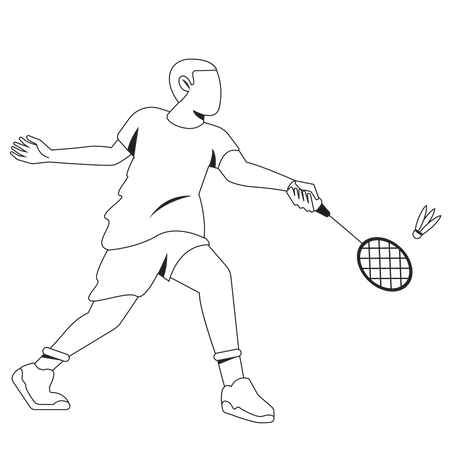 Badminton player Illustration