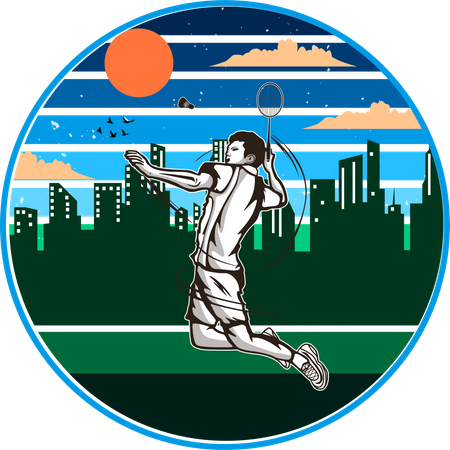 Badminton Player  Illustration