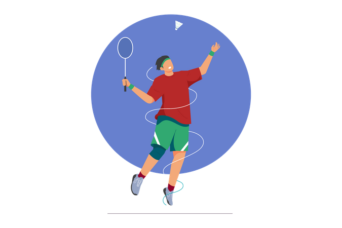 Badminton Player  Illustration