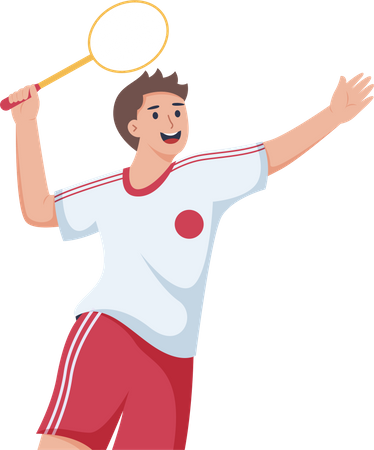 Badminton Player  Illustration