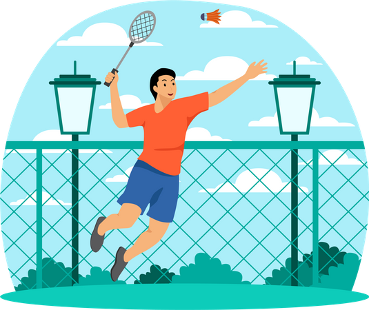 Badminton Player  Illustration