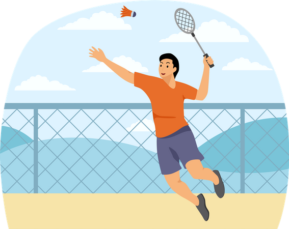 Badminton Player  Illustration