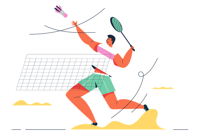 Badminton Player  Illustration