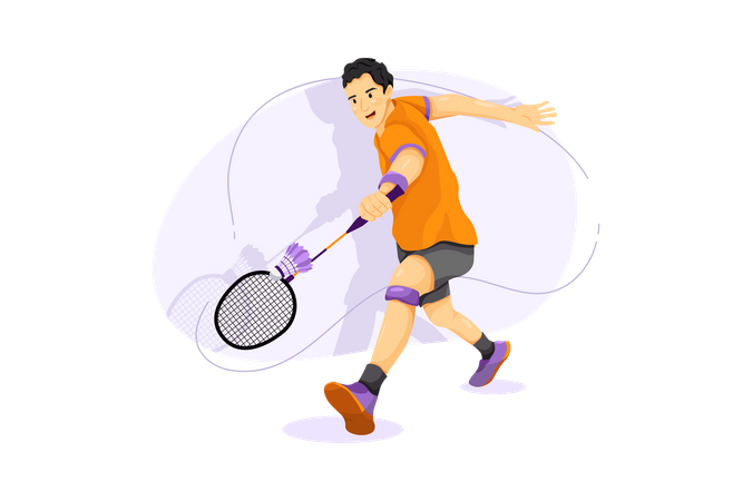 Badminton Player  Illustration