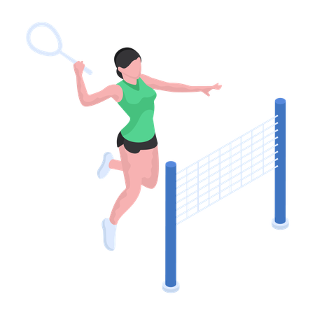 Badminton Player is playing match  Illustration