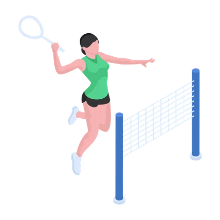 Badminton Player is playing match  Illustration