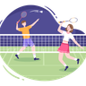 illustrations for badminton court