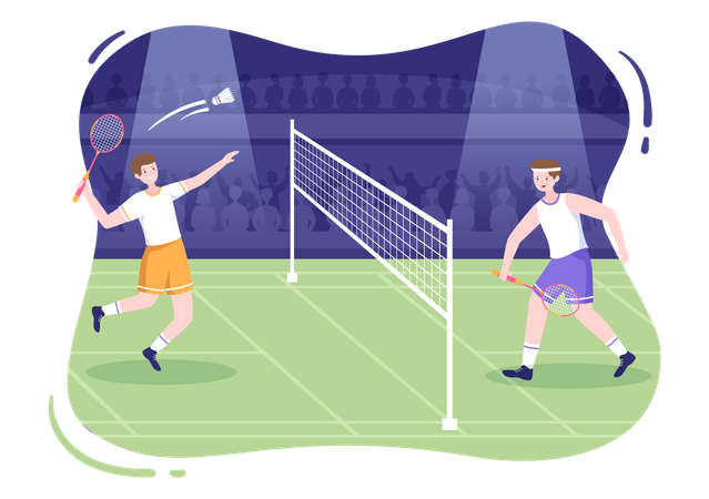 Badmintonspiel  Illustration