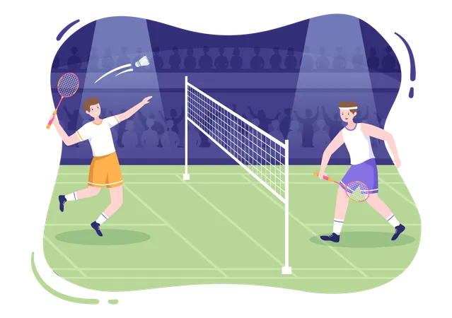 Badmintonspiel  Illustration